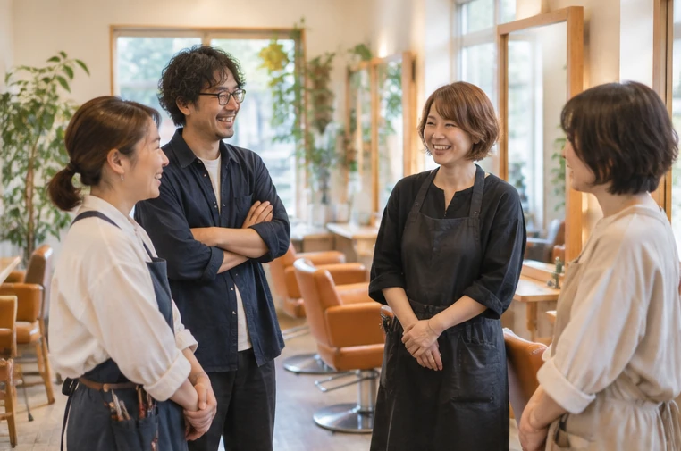 スタッフ同士の会話のイメージ(AI生成)